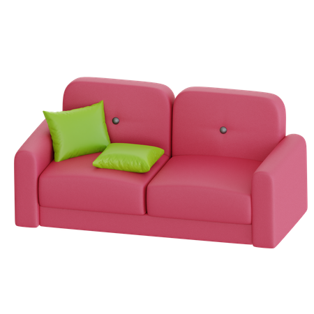 Pink Sofa  3D Icon