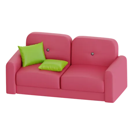 Pink Sofa  3D Icon