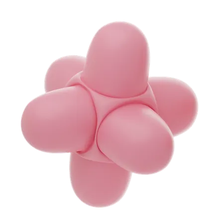 Pink Soft Body Six Capsule Shape  3D Icon