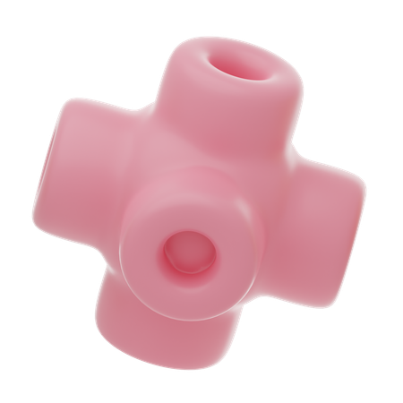 Pink Soft Body Six Hollow Cilinder Shape  3D Icon