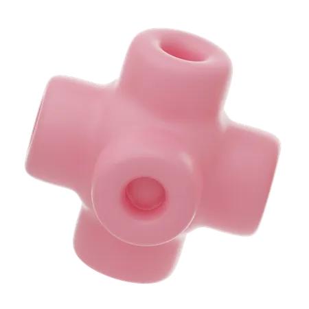 Pink Soft Body Six Hollow Cilinder Shape  3D Icon