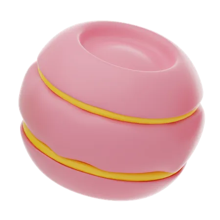 Pink Soft Body Two Tied Ball Balloon Shape  3D Icon