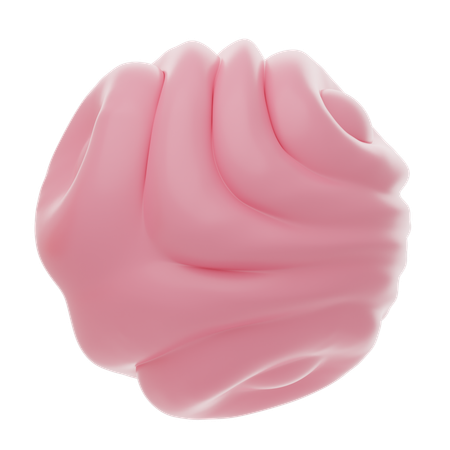 Pink Soft Body Wavy Ball Shape  3D Icon