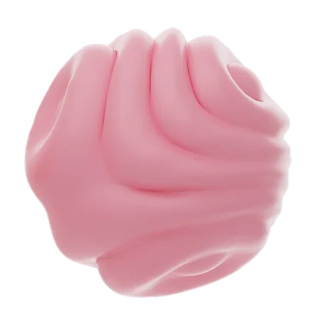 Pink Soft Body Wavy Ball Shape  3D Icon