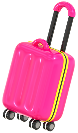 Pink travel luggage  3D Icon