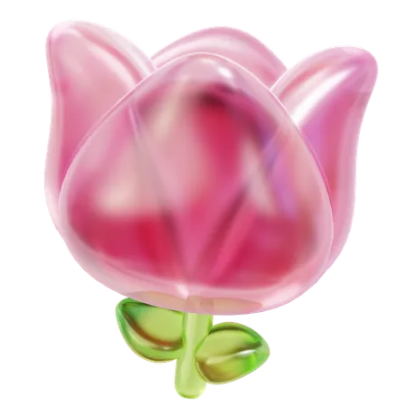 Pink Tulip  3D Icon