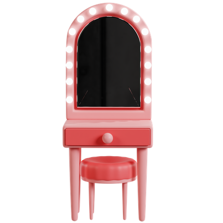 Pink Vanity Dressing Table  3D Icon