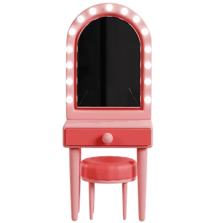 Pink Vanity Dressing Table  3D Icon