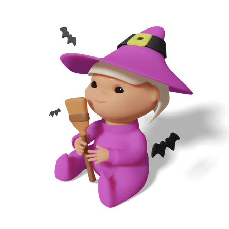 Pink Witch  3D Icon