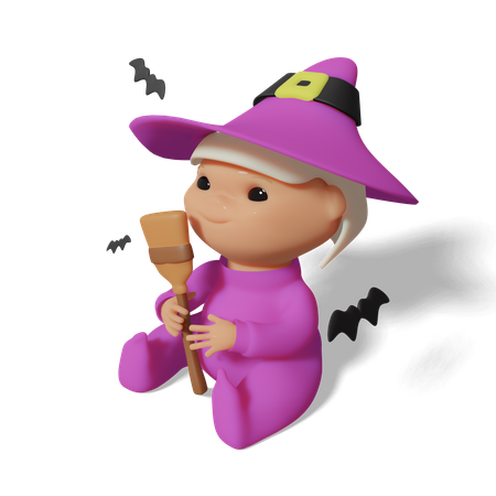 Pink Witch  3D Icon