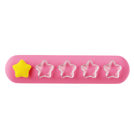 Pink Yellow One Star Rating  3D Icon