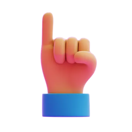 Pinky Finger Hand Gesture  3D Icon