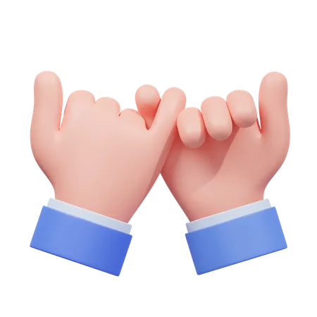 Pinky Promise Hand Gesture  3D Icon