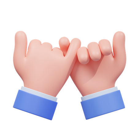 Pinky Promise Hand Gesture  3D Icon