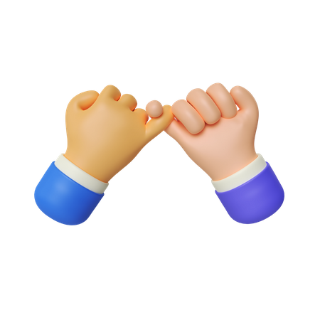 Pinky Promise Hand Gesture 3D Illustration