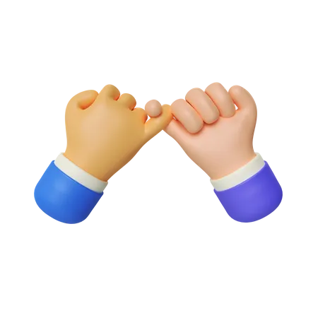 Pinky Promise Hand Gesture  3D Illustration