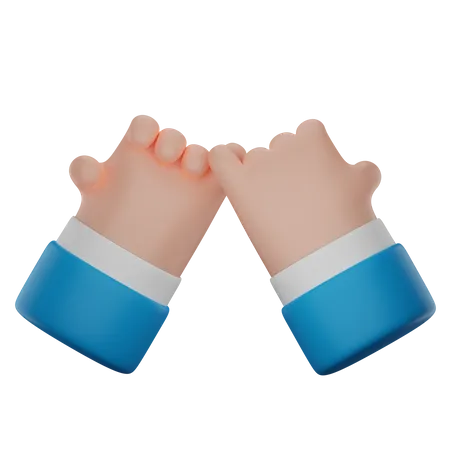 3 D Illustration Pinky Promise Hand Gesture 3D Icon