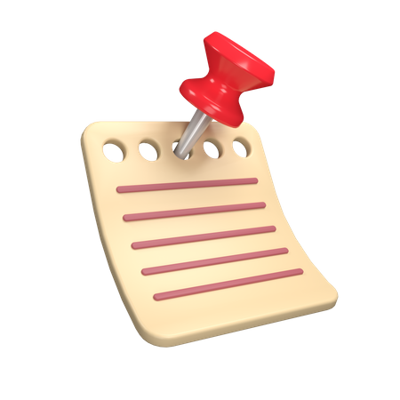 Pinned Note  3D Icon