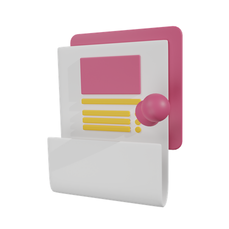 Pinned Note  3D Icon