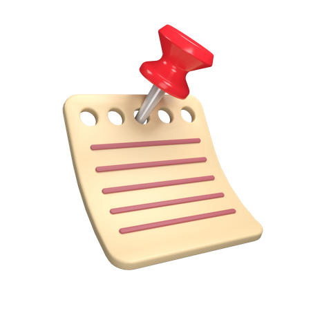 Pinned Note  3D Icon
