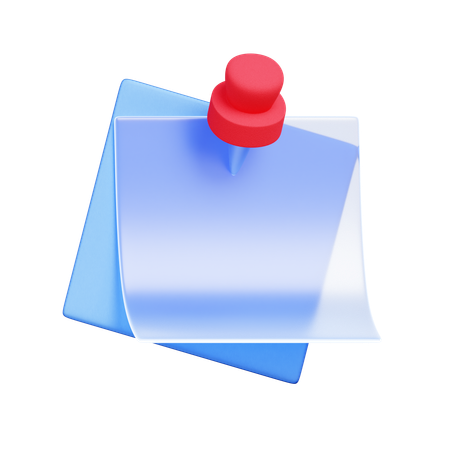 ピン留めされたメモのリマインダー  3D Icon