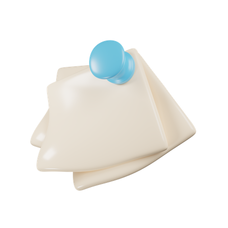 Pinned Paper Sheets  3D Icon