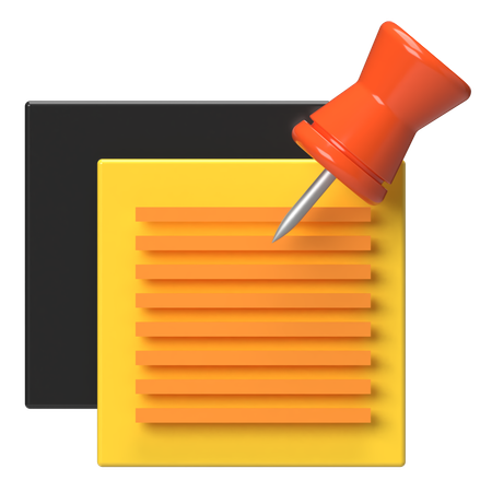 Pinned Stickynotes  3D Icon
