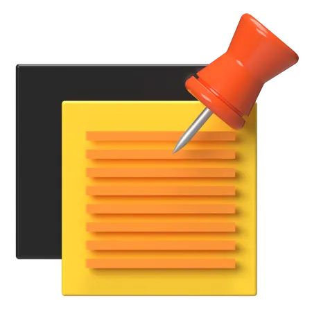 Pinned Stickynotes  3D Icon
