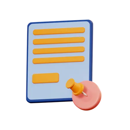 Pinned task  3D Icon