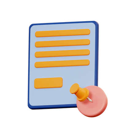 Pinned task 3D Icon