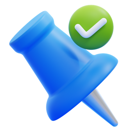 Pinned With A Check  3D Icon