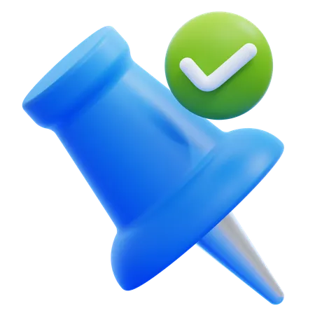 Pinned With A Check  3D Icon