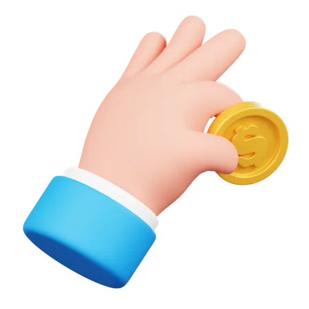 Pinning Coin Hand Gesture  3D Icon