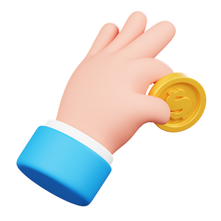 Pinning Coin Hand Gesture  3D Icon