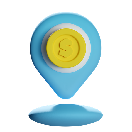 Pino de localização da moeda  3D Icon