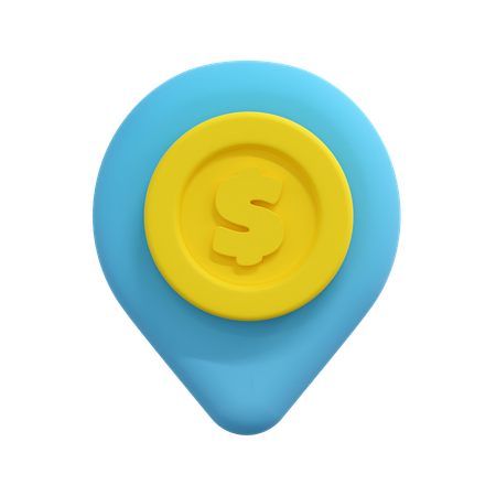 Pino de localização da moeda  3D Icon
