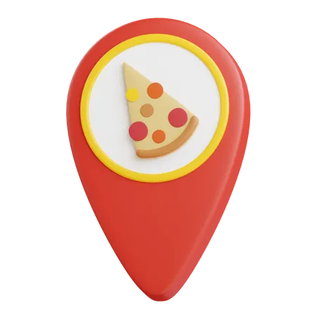 Pin de localização de pizza  3D Icon