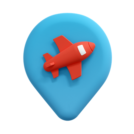 Pino de localização do avião  3D Icon