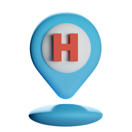 Pino de localização do hospital  3D Icon
