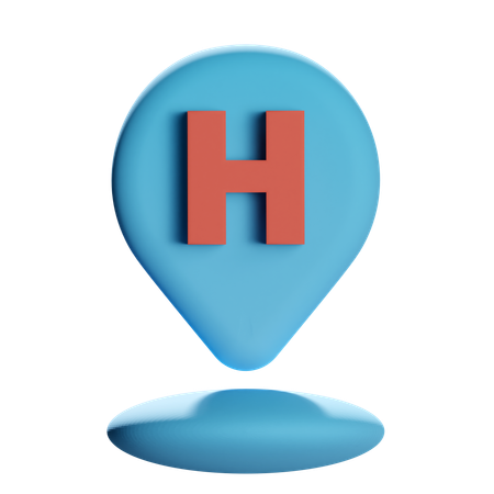 Pino de localização do hospital  3D Icon