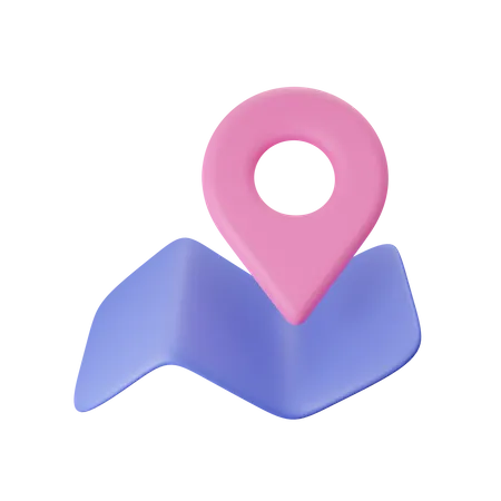 Pino de localização e mapa  3D Illustration