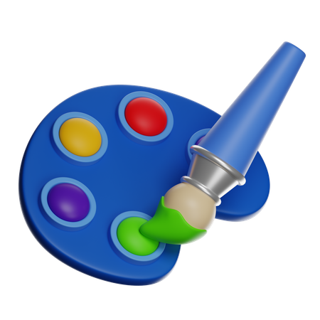 Pinsel mit Palette  3D Icon