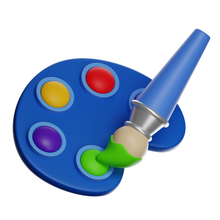 Pinsel mit Palette  3D Icon