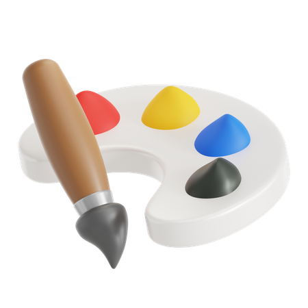 Pinsel und Farbpalette  3D Icon