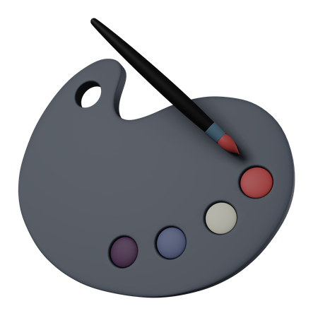 Pinsel und Farbpalette  3D Icon