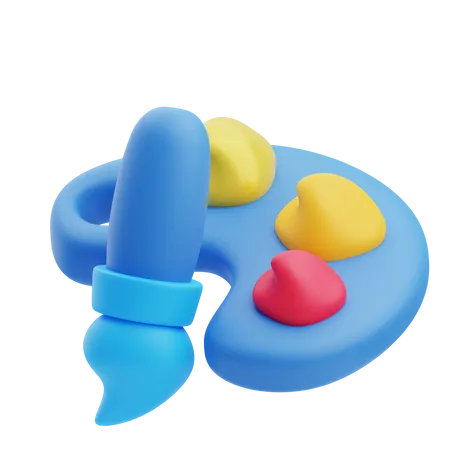 Pinsel und Farbpalette  3D Icon
