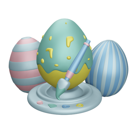 Pintando ovo  3D Icon