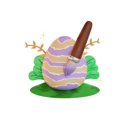 Pintando ovo de páscoa  3D Icon