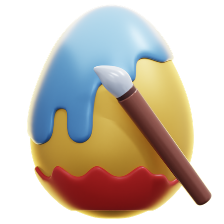 Pintando ovo de páscoa  3D Icon