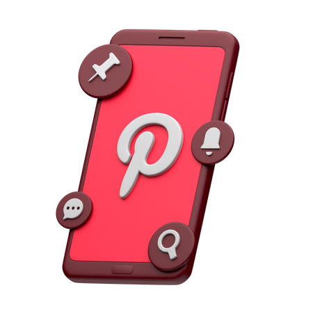 スマートフォンの Pinterest  3D Icon
